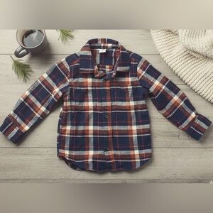 Baby GAP Plaid Kids Shirt - Orange and Blue